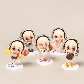 Keychain Manufacturer - Cartoon Doll Machine Resin Super-Sonico Pendant
