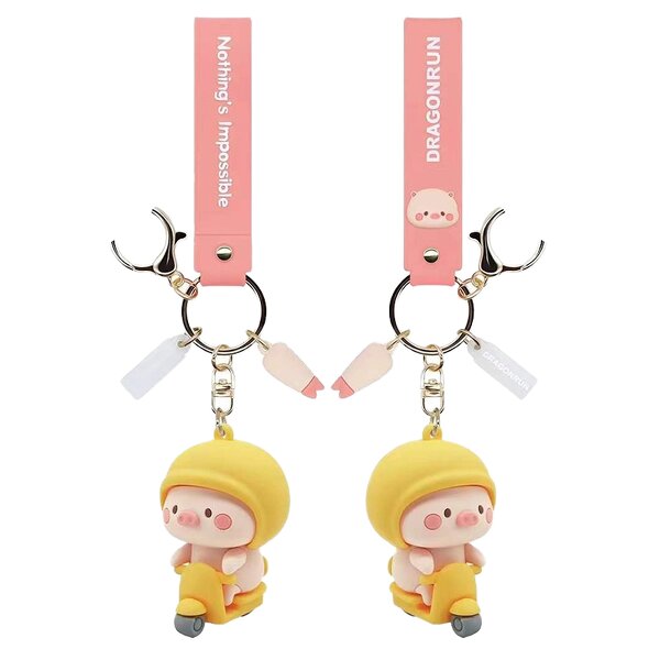 Keychain Manufacturer - Cartoon Anime Pig Light PVC Soft Rubber Car Bag Charm