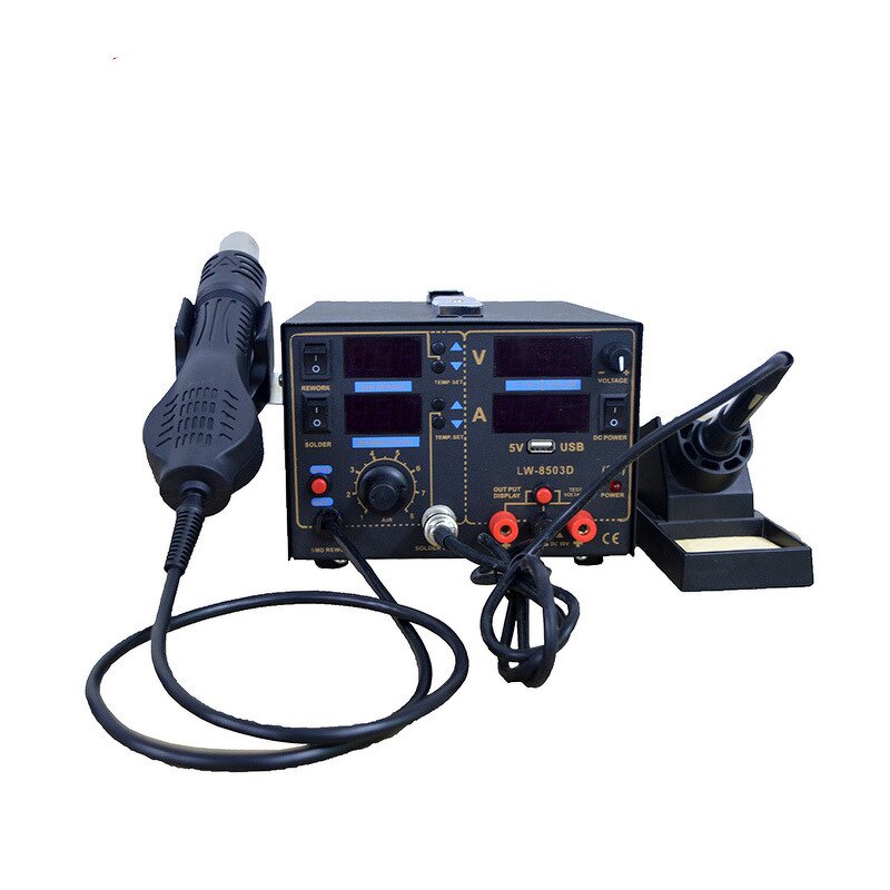 Hot Air Gun Manufacturer - Digital LCD Display 800W USB Interface Portable Desoldering Station 3 in 1 with Power Supply