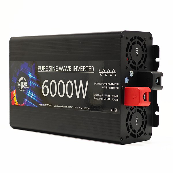 Power Inverter Manufacturer - 6KW Pure Sine Wave 12V/24V/48V/60V/72V/96V DC to AC 110V/220V 50Hz/60Hz Car Inverter LCD