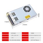 Switching Power Supply Manufacturer - LRS-350 Factory Price 5V-48V CCTV AC 100-220V to DC 350W LED Supply with Fan