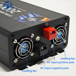 Power Inverter Manufacturer - Newly Upgraded Pure Sine Wave 2KW 12-72V DC to 110V/220V AC with 1 AC Socket & 1 USB & 1 Type-C