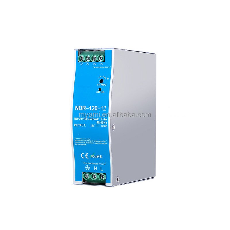 Switching Power Supply Manufacturer - NDR-120 Series 120W DC Din Rail AC to DC 12V 24V 48V 2.5A 5A 10A