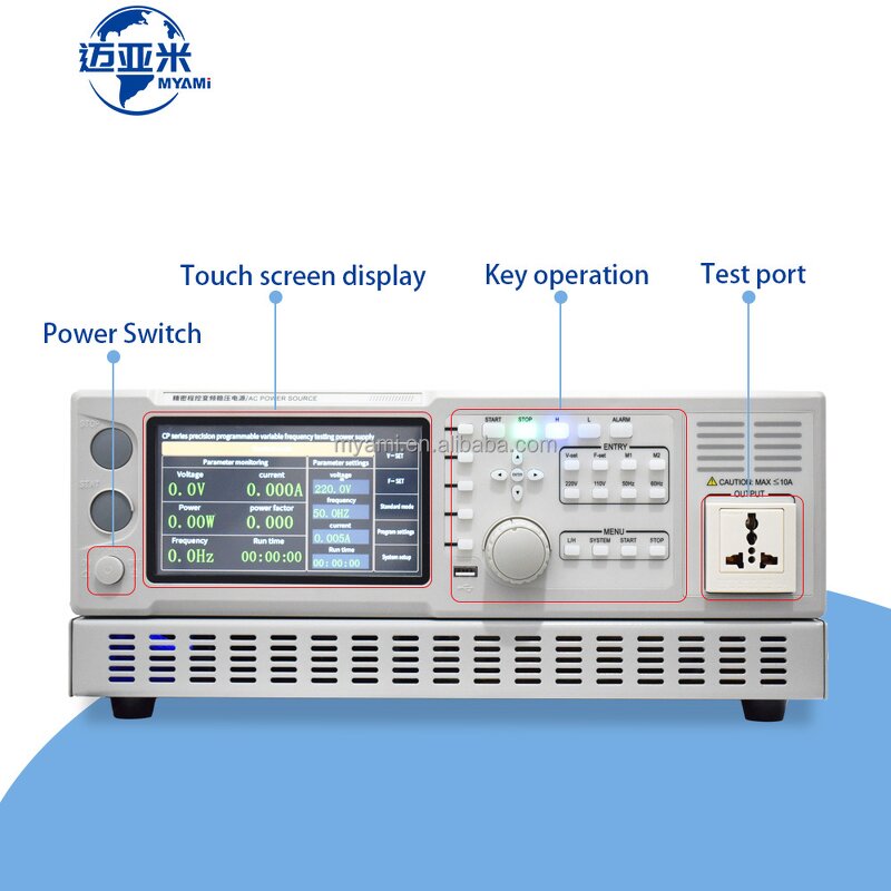 AC Power Supply Manufacturer - MY-70D20 2000VA Single-Phase Touch Screen Programmable Variable Frequency Lab