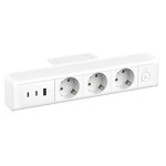Under Desk Power Socket Manufacturer - 3 Outlets 65W USB EU Standard Aluminum Alloy Desktop Hanging Table Power Strip