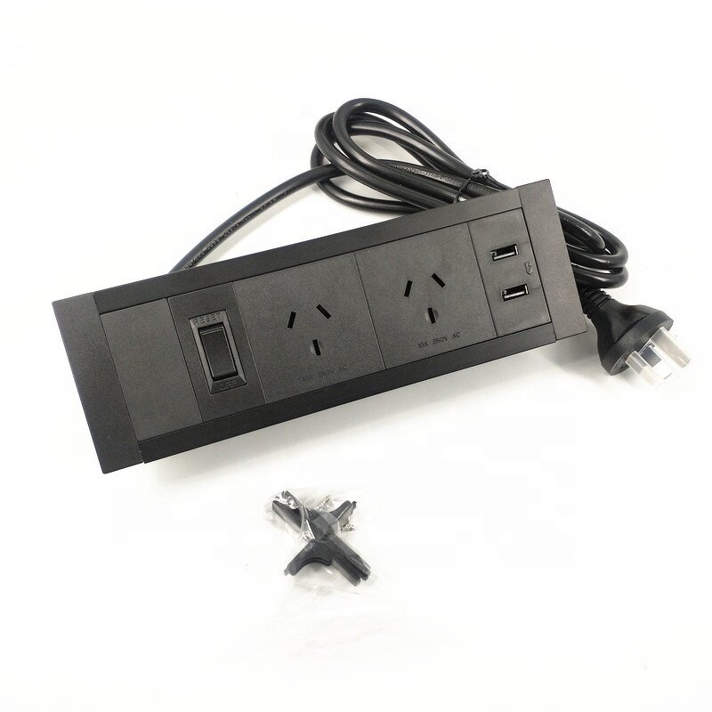 Australia Standard Recessed Desktop Power Unit Manufacturer - Furniture Mounted Socket Outlet with USB for Desk