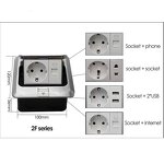 Factory EU Standard Pop-up Floor Socket Manufacturer - RJ45 Data Computer Internet Outlet Sockets 2 Way Electrical Floor Switches Power Outlet