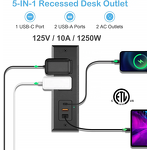 Recessed Power Strip Manufacturer - 20W USB-C Port Fast Charging USB-A Port Desk Outlet Furniture Hidden Charging Station for Side Table