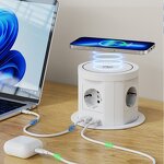 Intelligent EU Power Hydraulic Kitchen Worktop Manufacturer - 4 Side Lifting Pop-up Tower with USB Socket 4 AC Outlet Fast Wireless Charging