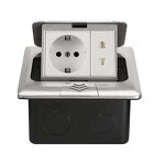 Floor Socket Box Manufacturer - EU US UK South Africa Half Arc Aluminium Faced Pop-up Socket Power Grounding Socket Outlet