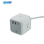 Power Cube Extended USB Power Socket Manufacturer - USA Plug 4 Ways Sockets with 3 Built-In USB Charger 5V 1.5m Cable Length