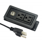 US Power Plug Furniture Power Distribution Units Manufacturer - Office Desk Power and USB Charging Hub with Network RJ45 Cat6