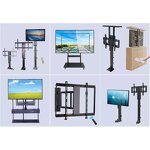 32-65" Motorized TV Carts Manufacturer - TV Trolley Swivel Electric Lift LCD Mobile TV Bracket Monitor for Home Office Use