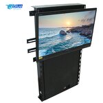 Motorized LCD TV Lifter Manufacturer - New Design Remote Control Electric Office Cabinet Hidden TV Lift Cabinet 32-70 Inch TV Telescopic Stand