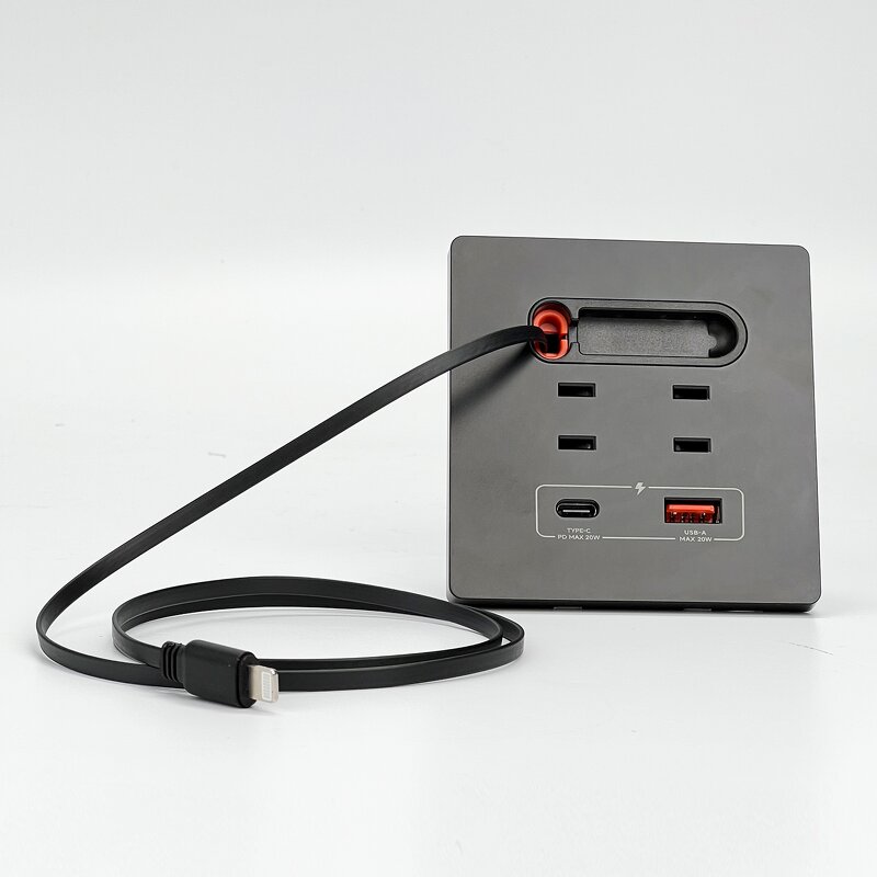Multifunctional Desktop Power Wall Panel Manufacturer - 20W Type-C Fast Charging Socket USB Socket with Expansion Cable