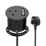 UK Grommet Socket Manufacturer - 3-inch Hole Integrated Retractable Type-C Charging Cable USB Power Output Multi-socket Power Socket