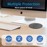 Round Recessed Desktop Power Grommet Socket Manufacturer - 125V NFC Network 2 AC Outlets 1 PD18W USB-C Flush Mount Desk Outlet NFC Technology