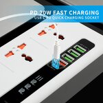 Universal Power Strip Receptacle Manufacturer - PD20W QC3.0 Charger Surge Protector Power Outlet with USB 4 Sockets Type-C Extension Receptacle