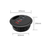 60mm 3 Port USB3.0 Desk Hub Manufacturer - TF/SD MCC Adapter for Desktop PC USB 3.0 Splitter with USB-C Fast Charging Port