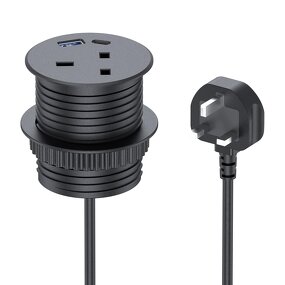 Desk Hole Recessed Power Socket Manufacturer - Industrial ABS Flush-Mount for Desktop Office Furniture Hotel Grommet USB-C PD20W Double USB