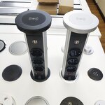 80mm Hidden Kitchen Counter Manual Pop-up Socket Manufacturer - EU Power Outlet Tower USB LED Socket Tabletop Wireless Charging Socket