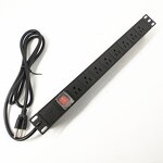 Aluminum Alloy 15A US Plug Power Strip Manufacturer - Surge Protector Rack Mount Cabinet PDU Socket 8-Outlet Metal PDU Power Distribution Unit