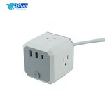 Power Cube Extension Socket Manufacturer - with 3 Outlets and 3 USB Chargers for US Plug Use