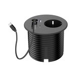 Industrial Office Desk Multi Socket Charger Manufacturer - Latest Models Retractable Cable PD20W Type-C EU Plug ABS Desktop Power Grommet