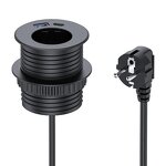 Industrial Hospital Use Power Grommet Socket Manufacturer - Furniture In-Desk Home Workspace Flush Mount Power Strip 2m Outlet USB-C PD20W