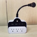 65W USB-C Smart Travel Adapter Manufacturer - Power Strip 7-in-1 3 Outlets Extender Surge Protector Rated 125V 15A ABS Material