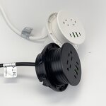 Embedded Power Grommet Manufacturer - PD20W/65W Multi Socket 2 USB-A + 2 USB-C Ports Industrial Hospital Use ABS Material Built-in Desktop USB