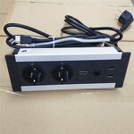 Aluminum Alloy Multimedia Built-in Conference Table Data Socket Box Manufacturer - Office Desk EU Power Outlet with Data RJ45 Cat6 USB Port