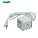Power Cube Extended USB Power Socket Manufacturer - USA Plug 4 Ways Sockets with 3 Built-In USB Charger 5V 1.5m Cable Length