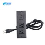 Outlet with USB Fast Charge Manufacturer - US Power Strip Office Furniture Hidden Recessed Mounted Rectangular Socket USB-C