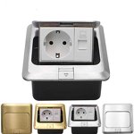 Factory EU Standard Pop-up Floor Socket Manufacturer - RJ45 Data Computer Internet Outlet Sockets 2 Way Electrical Floor Switches Power Outlet