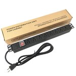 Aluminum Alloy 15A US Plug Power Strip Manufacturer - Surge Protector Rack Mount Cabinet PDU Socket 8-Outlet Metal PDU Power Distribution Unit