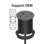 Flush Mount Recessed Power Strip Manufacturer - 2.36inch Hole Hidden in Furniture Office Outlet Desk Grommet Power Socket