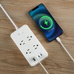 Universal Tabletop Power Strip Socket Manufacturer - 6 Outlets 4 USB Ports (2C+2A) NFC Rapid Charger and Extension Sockets