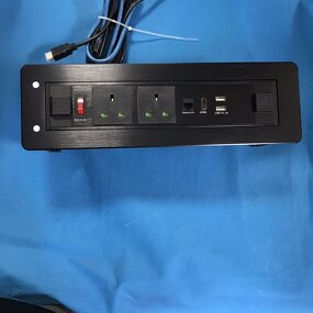 Matt Black Aluminum Alloy Electrical Socket Manufacturer - Rotary Motorized Tabletop Flip Up Furniture Socket