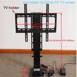 32-70inch Electric Height Adjustable Cabinet Bed TV Mount Manufacturer - Compact Electric Auto Motorised TV Lift Stand with Remote Control