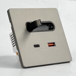 Panel Electrical Wall Multi Plug Socket Manufacturer - PC Plate Grey Color Hospital Use Retractable Cable 16A Rated Current USB Socket