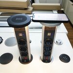 80mm Hidden Kitchen Counter Manual Pop-up Socket Manufacturer - EU Power Outlet Tower USB LED Socket Tabletop Wireless Charging Socket