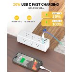 Desk Clamp Power Strip Manufacturer - 1700 Joules with 9 Outlets and 4 USB Removable Clamp Plug Socket