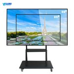 Modern Mobile TV Floor Stand Manufacturer - for 75" TV 65" Display Stand with Pedestal Furniture for Living Room TV Trolley Cart