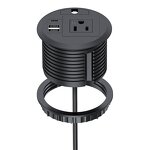 ETL American Embedded Desktop Power Grommet Manufacturer - 80mm Office Desk Surface Mount Power Socket Desk Power Grommet Outlet