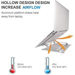 Heavy Duty Aluminum Alloy Table Stand Manufacturer - Adjustable Laptop Holder Portable Tablet Holder Compatible with All Laptop 10 14 15.6 17