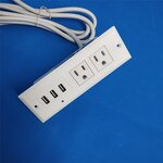 US Power Outlet Manufacturer - Build in Desk Cabinet Tabletop Recessed 2 US Power Outlet 3 USB Port Rectangular Grommet Socket for Office Home