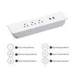 ABS Hanging Desk Socket Manufacturer - Multifunctional 3 Outlets 10A with 2 USB Ports Tabletop Socket
