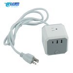 Power Cube Extended USB Power Socket Manufacturer - USA Plug 4 Ways Sockets with 3 Built-In USB Charger 5V 1.5m Cable Length