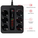 High Power Universal Outlet Manufacturer - All Outlets Can Be Customized 65W USB Rapid Charger Type-C Extension Power Strip